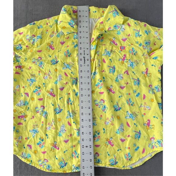 Disney Toy Story Button Down Shirt | Women’s XL | Yellow Buzz Woody Summer Print - Picture 5 of 8